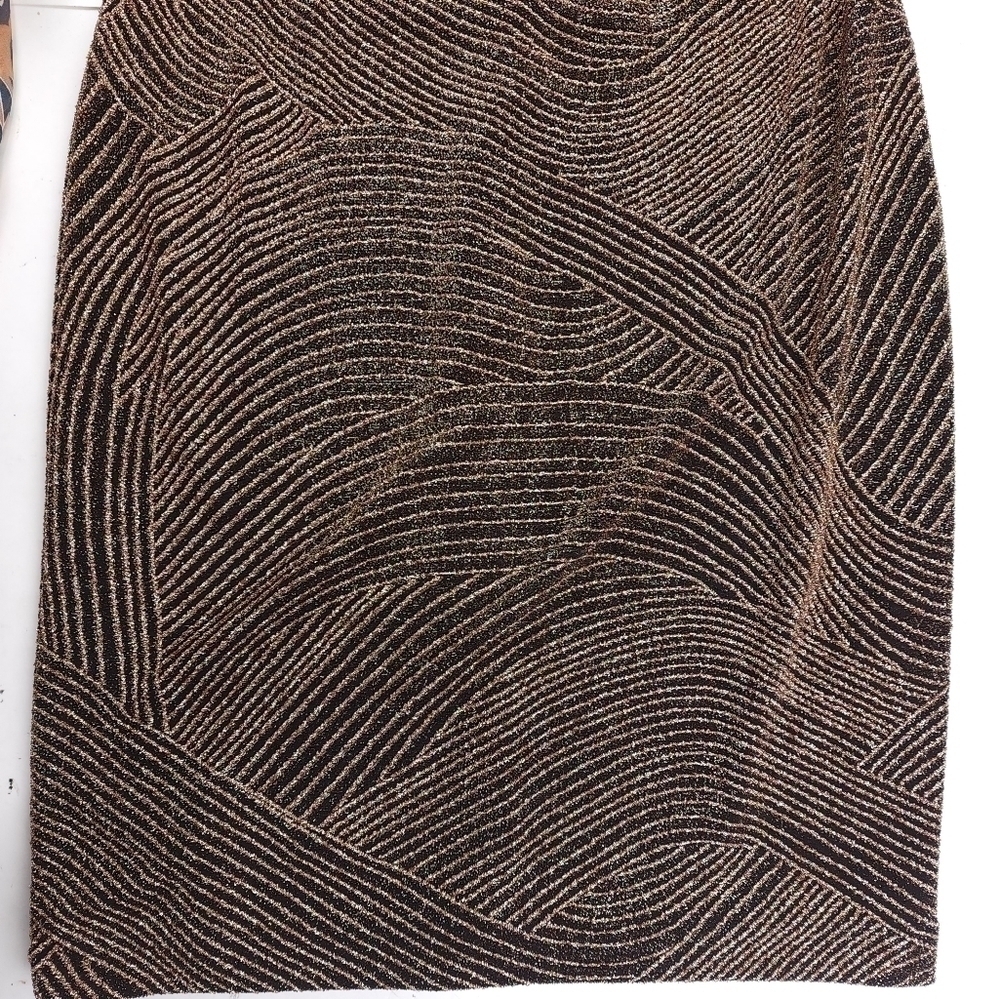 Vince Camuto Gold Black Shimmer Sheath Dress NWT Sz 8 - Picture 7 of 14